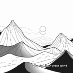 Printable Abstract Mountain Coloring Pages for Artists 4