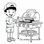 Printable Barbecue Grill Fire Coloring Pages 3