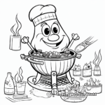 Printable Barbecue Grill Fire Coloring Pages 4