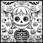 Printable Day of the Dead Papel Picado Coloring Pages 2