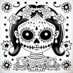 Printable Day of the Dead Papel Picado Coloring Pages 4