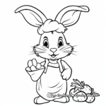 Printable Easter Bunny with Carrot Coloring Pages 1