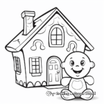 Printable Gingerbread Man and House Coloring Pages 1