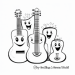 Printable Guitar Family Coloring Pages: Acoustic, Electric, and Bass 1