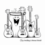 Printable Guitar Family Coloring Pages: Acoustic, Electric, and Bass 4