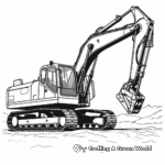 Printable Long Reach Excavator Coloring Sheets 2