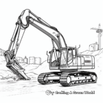 Printable Long Reach Excavator Coloring Sheets 3