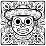 Printable Mexican Tile Coloring Pages for Cinco De Mayo 2