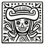 Printable Mexican Tile Coloring Pages for Cinco De Mayo 3