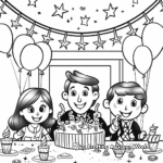 Printable New Year Party Decoration Coloring Sheets 2