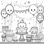 Printable New Year Party Decoration Coloring Sheets 3