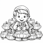 Printable Turkey and Pumpkins Giving Thanks Coloring Pages 4