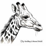 Profile View of Giraffe Head Coloring Pages 3