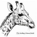 Profile View of Giraffe Head Coloring Pages 4