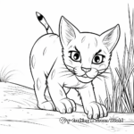 Prowling Cat Coloring Pages: Hunting Instinct 1