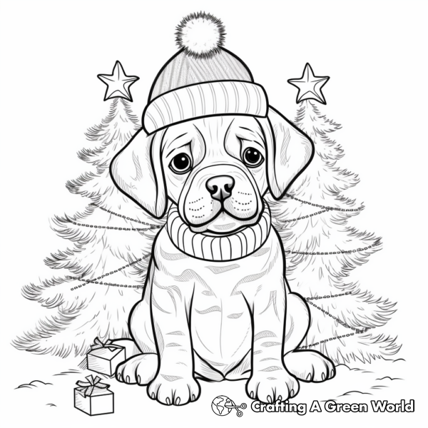 Christmas Dog Coloring Pages - Free & Printable!