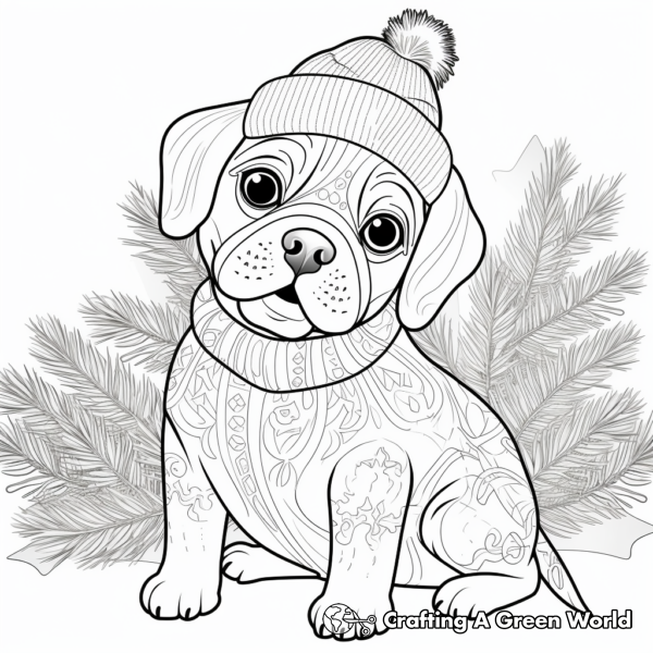 Christmas Dog Coloring Pages - Free & Printable!
