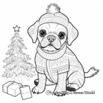 Pugs in Christmas Sweaters Coloring Pages 3