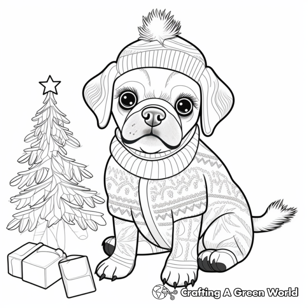 Christmas Dog Coloring Pages - Free & Printable!
