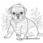 Pugs in Christmas Sweaters Coloring Pages 4