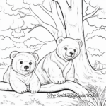 Pugs in Nature: Park Scene Pug Coloring Pages 1