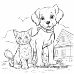 Puppies and Kittens at Play Coloring Pages 1