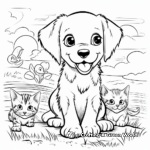 Puppies and Kittens at Play Coloring Pages 2