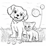 Puppies and Kittens at Play Coloring Pages 3