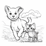 Puppies and Kittens at Play Coloring Pages 4