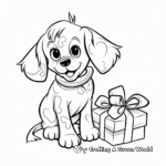 Puppy Opening Christmas Present Coloring Pages 3