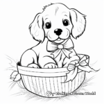Puppy Opening Christmas Present Coloring Pages 4