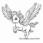 Purple Hued Flying Unicorn Coloring Pages 1
