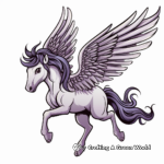 Purple Hued Flying Unicorn Coloring Pages 2