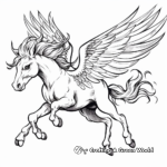 Purple Hued Flying Unicorn Coloring Pages 3