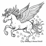Purple Hued Flying Unicorn Coloring Pages 4