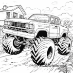 Pursuit Scene Police Monster Truck Coloring Pages 1