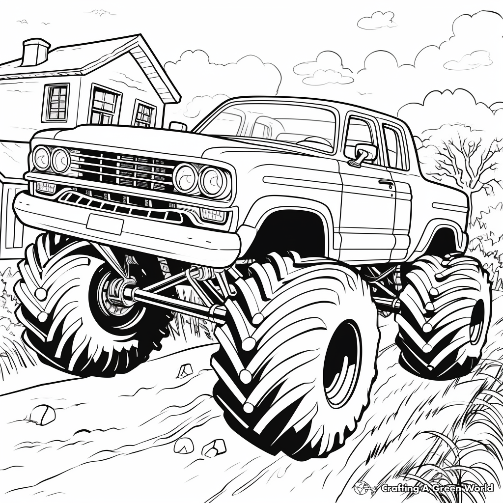 Best Drift monster truck Illustration download in PNG & Vector format