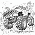 Pursuit Scene Police Monster Truck Coloring Pages 2