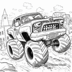 Pursuit Scene Police Monster Truck Coloring Pages 3