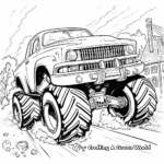 Pursuit Scene Police Monster Truck Coloring Pages 4