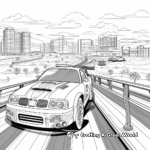 Race Car Coloring Pages: Track scene 2