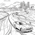 Race Car Coloring Pages: Track scene 3