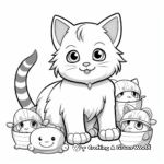 Ragdoll Cat with Toys Coloring Pages 1
