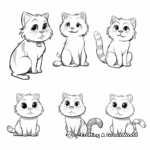 Ragdoll Cats in Various Poses Coloring Pages 1