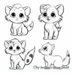 Ragdoll Cats in Various Poses Coloring Pages 2