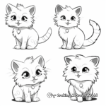 Ragdoll Cats in Various Poses Coloring Pages 4