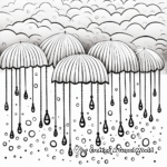 Rain Drops Falling From Clouds: Abstract Coloring Pages 1