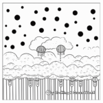 Rain Drops Falling From Clouds: Abstract Coloring Pages 3