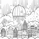 Rain Drops Falling From Clouds: Abstract Coloring Pages 4