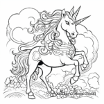 Rainbow and Unicorn Fantasy Coloring Pages 2